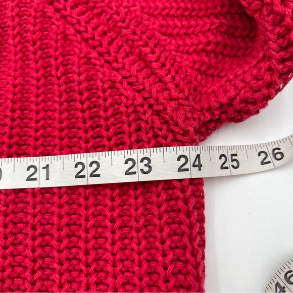 Vintage Forenza Sweater Womens Red Roll Mock Neck Cable Knit Pullover 80s *READ* - Picture 6 of 7